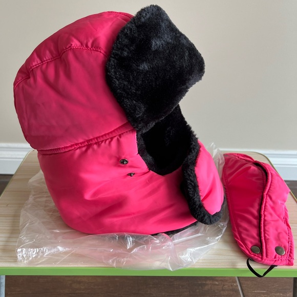 (NWOT) Winter Aviator Hat Trapper Fur Hat with Mask - Picture 2 of 8